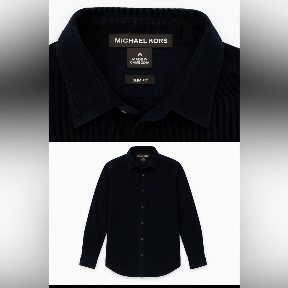 Michael Kors Black Casual Button Down Shirt